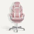 **Technische Titel in het Nederlands:** Ergonomische gamingstoel met hoog verstelbare rugleuning en zachte bekleding in lichtroze.