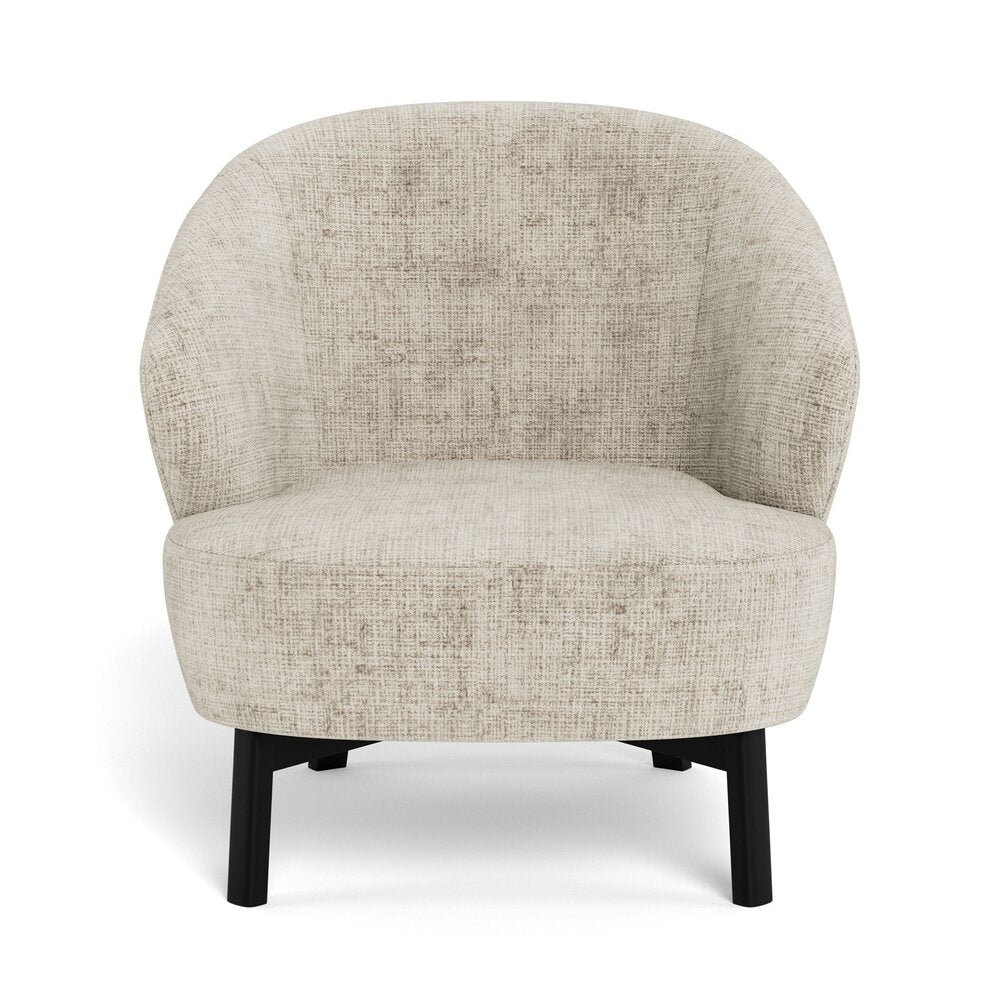 **Moderne Stoffen Fauteuil met Zwarte Houten Poten**