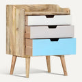 **Technische titel in het Nederlands:** "Moderne houten ladekast met kleurrijke lades"